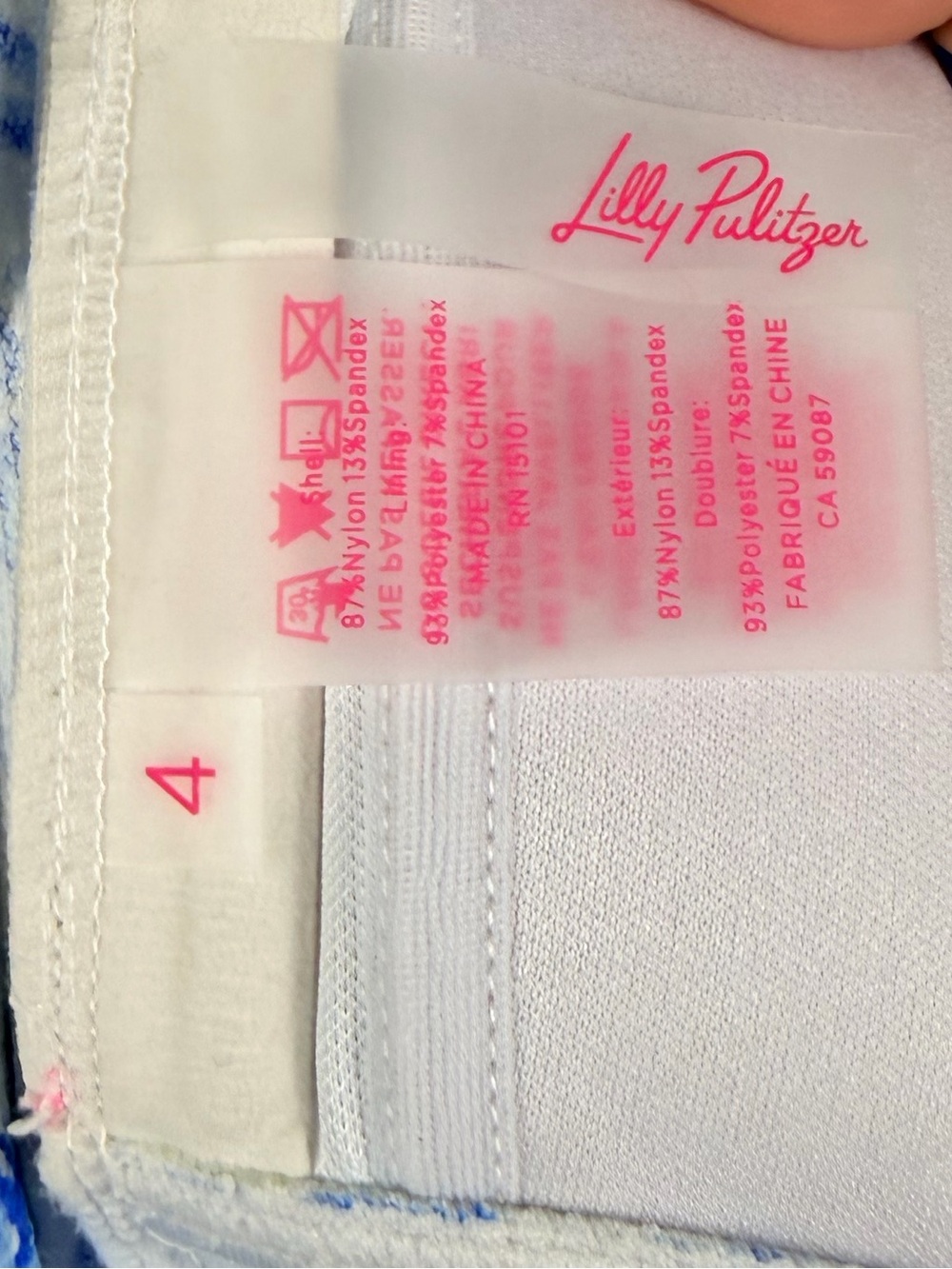 Lilly Pulitzer Flamenco Tankini Top blue white size 4 - Picture 7 of 9